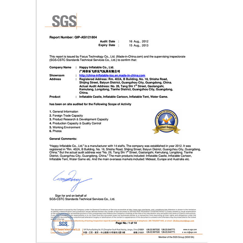 certificado auditado sgs